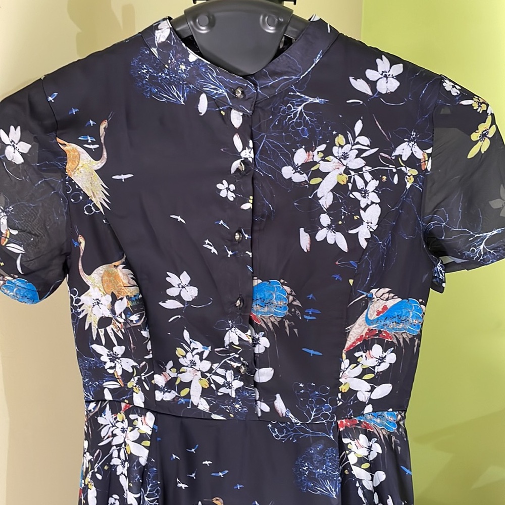 Lovely blue floral Migeer full length dress. Size M - Picture 1 of 16